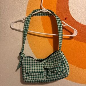 Green Checkered Women's Bag